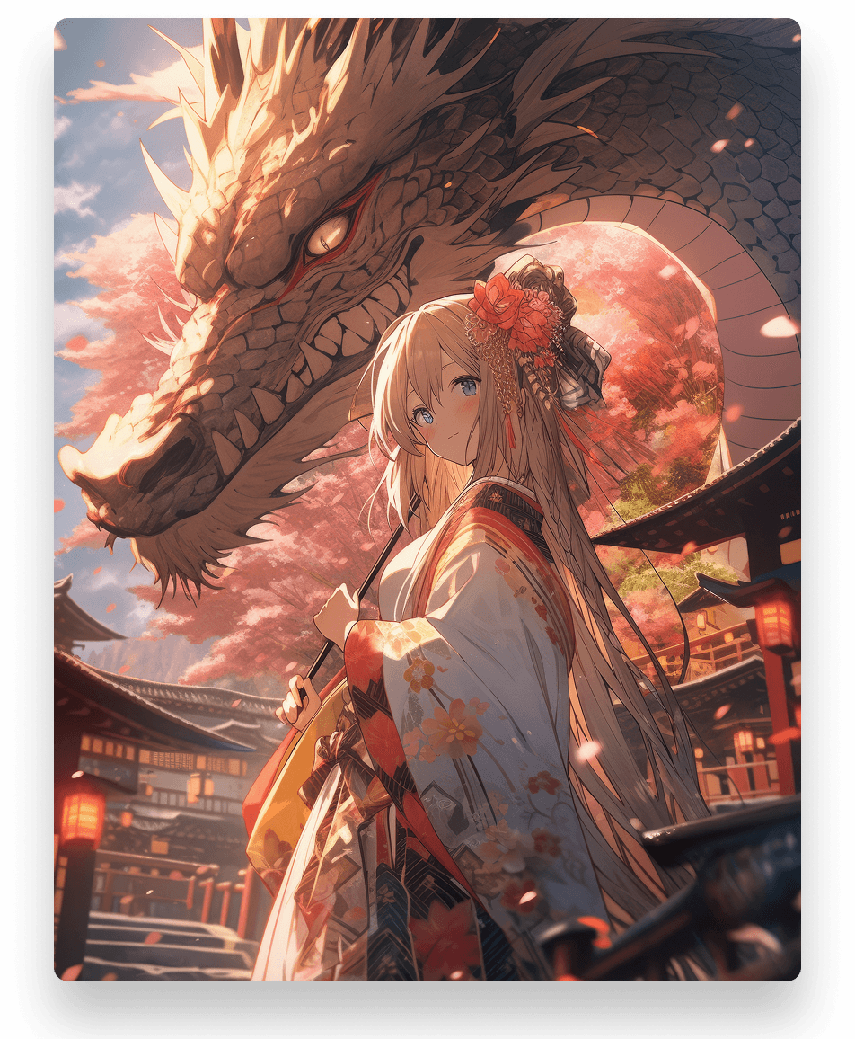 Petals Beneath the Dragon's Gaze